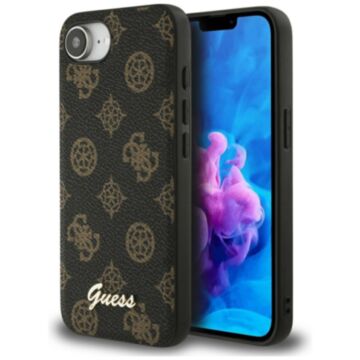 Guess Peony Script Logo MS czarny - etui iPhone 16e / 17e