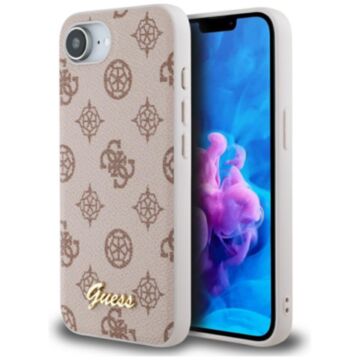 Guess Peony Script Logo MS brązowy - etui iPhone 16e / 17e