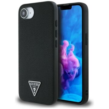 Guess Grained Triangle MS czarny - etui iPhone 16e / 17e