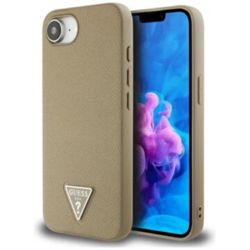 Guess Grained Triangle MS brązowy - etui iPhone 16e / 17e