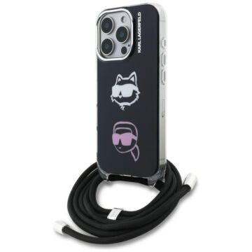 Karl Lagerfeld IML Crossbody KarlChoupette Head czarny - etui iPhone 16 Pro