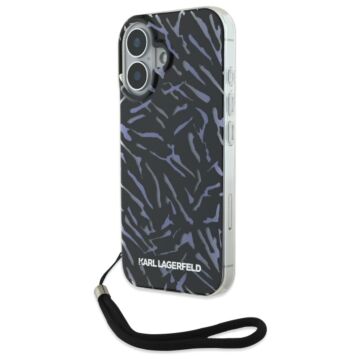 Karl Lagerfeld Zebra With Cord fioletowy - etui iPhone 16 Plus