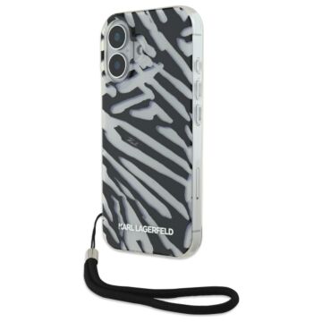 Karl Lagerfeld IML Zebra Pattern Cord czarny - etui iPhone 16