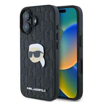 Karl Lagerfeld Monogram Karl Head Pin czarny - etui iPhone 16