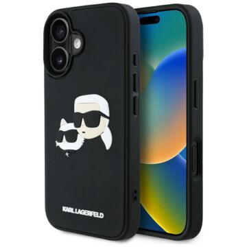 Karl Lagerfeld HC 3D Rubber Double Heads czarny - etui iPhone 16