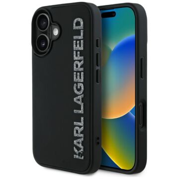 Karl Lagerfeld HC 3D Rubber Elongated Glitter czarny - etui iPhone 16
