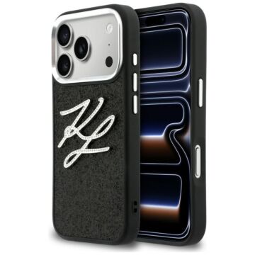Karl Lagerfeld IML Glitter KL Diamond Logo czarny - etui iPhone 17 Pro