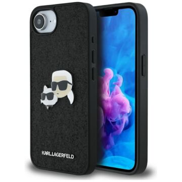 Karl Lagerfeld Fixed Glitter KarlChoupette Heads Metal Pin czarny - etui iPhone 16e / 17e