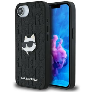 Karl Lagerfeld Monogram Choupette Head Pin czarny - etui iPhone 16e / 17e