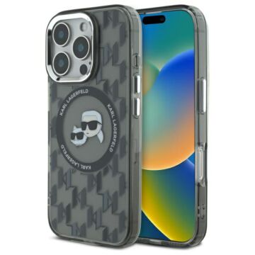 Karl Lagerfeld IML Monogram KarlChoupette Head MS czarny - etui iPhone 16 Pro