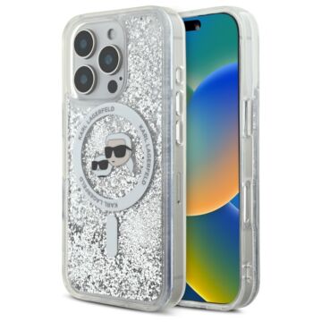 Karl Lagerfeld Liquid Glitter KarlChoupette Head MS przezroczysty - etui iPhone 16 Pro