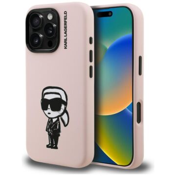 Karl Lagerfeld Silicone Karl Sketch MS różowy - etui iPhone 16 Pro