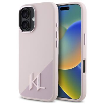 Karl Lagerfeld Silicone Shadow Metal Initial MS różowy - etui iPhone 16