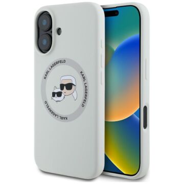 Karl Lagerfeld Silicone Double Heads And Circle MS beżowy - etui iPhone 16
