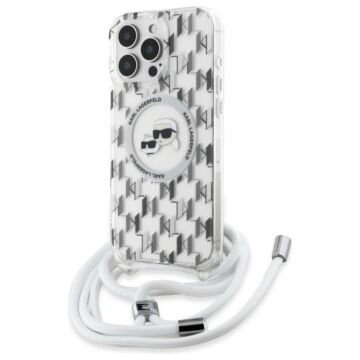 Karl Lagerfeld IML Crossbody Monogram Karl Choupette Head MS przezroczysty - etui iPhone 16 Pro Max