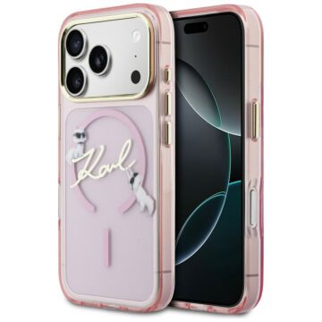 Karl Lagerfeld IML Choupettes Karl Script Logo MS różowy - etui iPhone 17 Pro