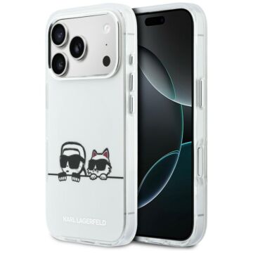 Karl Lagerfeld IML Karl Choupette Peekaboo Logo MS biały - etui iPhone 17 Pro