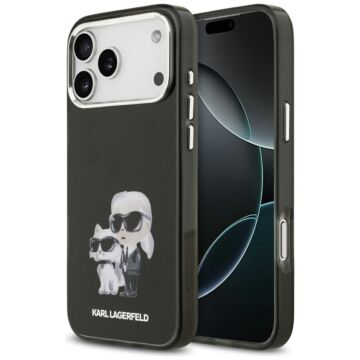 Karl Lagerfeld IML Aquarelle Karl Choupette Logo MS czarny - etui iPhone 17 Pro