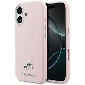 Karl Lagerfeld Karl Choupette Head Pins Saffiano MS różowy - etui iPhone 17