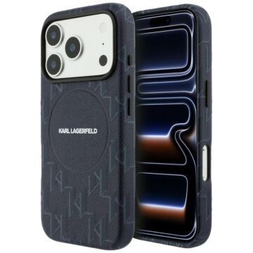Karl Lagerfeld Monogram logo MS niebieski - etui iPhone 17 Pro Max