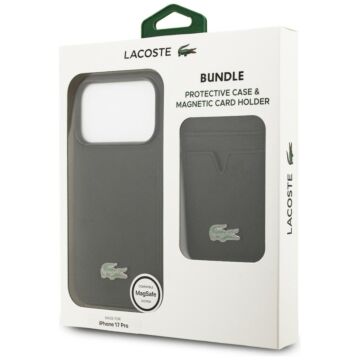 Lacoste Petit Pique MS + portfel czarny - etui iPhone 17 Pro