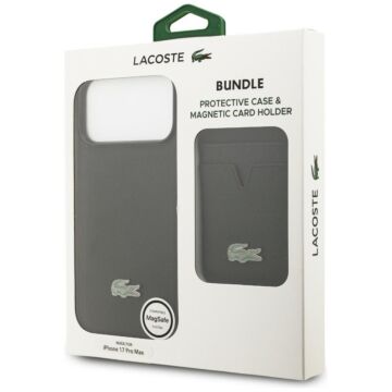 Lacoste Petit Pique MS + portfel czarny - etui iPhone 17 Pro Max