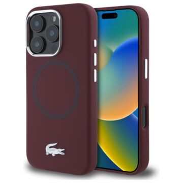 Lacoste Silicone Croco Logo MS bordowy - etui iPhone 16 Pro