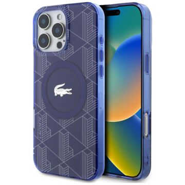 Lacoste HC IML Monogram Silver Croc Logo MS granatowy - etui iPhone 16 Pro