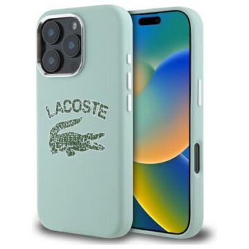 Lacoste Silicone Cracked Logo MS amande - etui iPhone 16 Pro