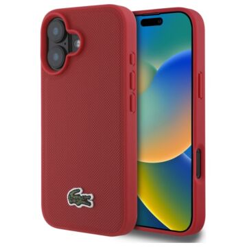 Lacoste Iconic Petit Pique Woven Logo czerwony - etui iPhone 16 Plus