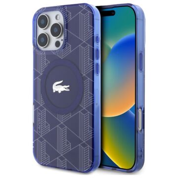Lacoste IML Blend Monogram MS granatowy - etui iPhone 16 Pro Max