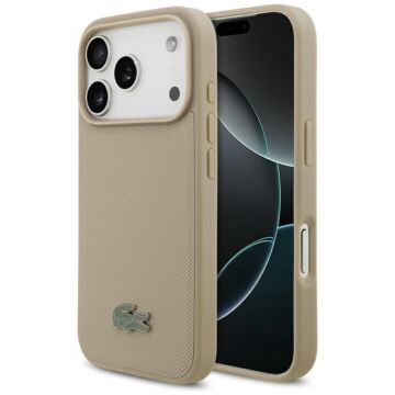 Lacoste Petit Pique Lacquer Logo MS taupe - etui iPhone 17 Pro