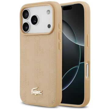 Lacoste Nomograme Gold Logo MS beżowy - etui iPhone 17 Pro