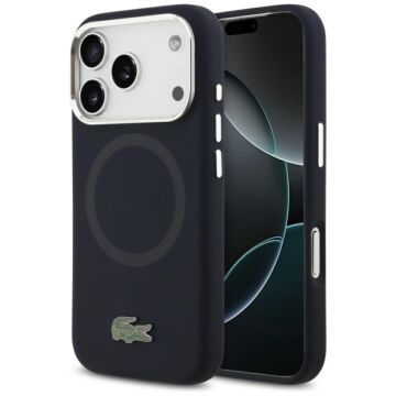 Lacoste HC Silicone Metal Logo MS granatowy - etui iPhone 17 Pro