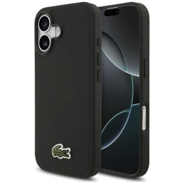 Lacoste Iconic Petit Pique Woven Logo MS czarny - etui iPhone 17