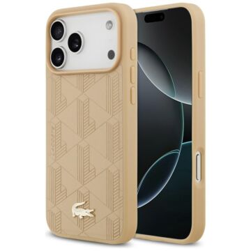 Lacoste Nomograme Gold Logo MS beżowy - etui iPhone 17 Pro Max
