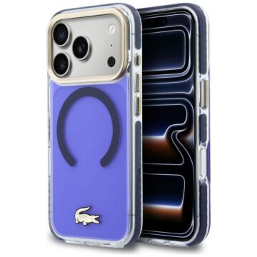 Lacoste Shockproof Transparent Frosted Gold Logo MS marine - etui iPhone 17 Pro Max