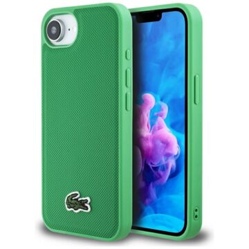 Lacoste Iconic Petit Pique Woven Logo MS zielony - etui iPhone 16e / 17e