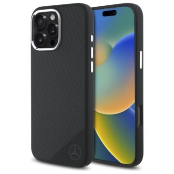 Mercedes Tonal Wood Pattern MS czarny - etui iPhone 16 Pro