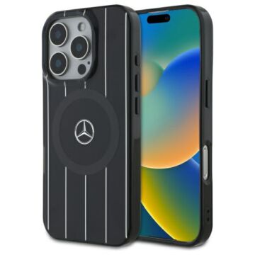 Mercedes MB Cross Lines MS czarny - etui iPhone 16 Pro