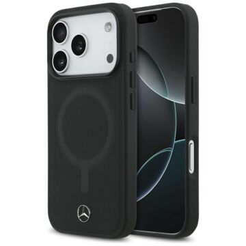 Mercedes Plain Smooth Leather MS czarny - etui iPhone 17 Pro