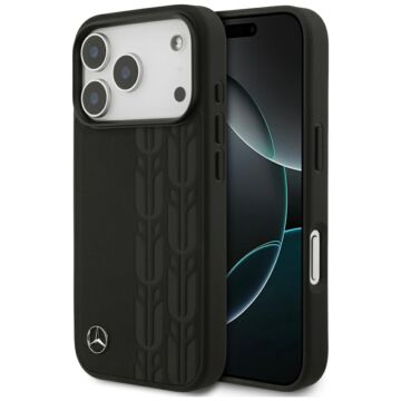 Mercedes Leather Laurel MS czarny - etui iPhone 17 Pro