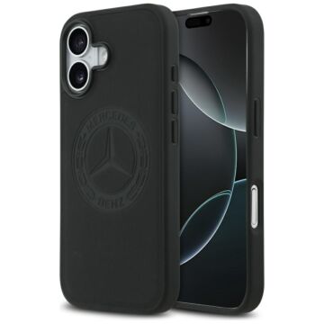 Mercedes Leather Vintage Logo MS czarny - etui iPhone 17
