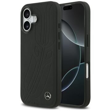 Mercedes Leather Large Laurel MS czarny - etui iPhone 17