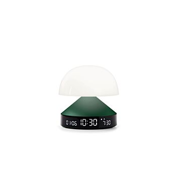Lexon Mina Sunrise ciemnozielony - lampa LED z budzikiem