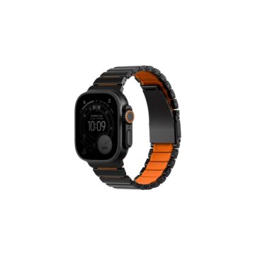 UNIQ Strova Flex srebrno czarno pomarańczowy - pasek Apple Watch 44/45/46/49mm