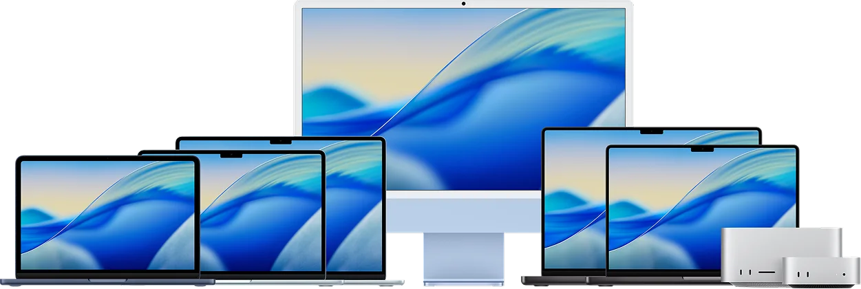 Packshot porównania modeli Mac