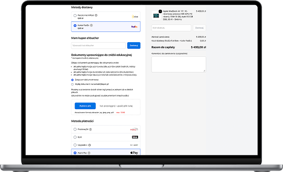 Krok 4 - dostawa, płatność i dokument