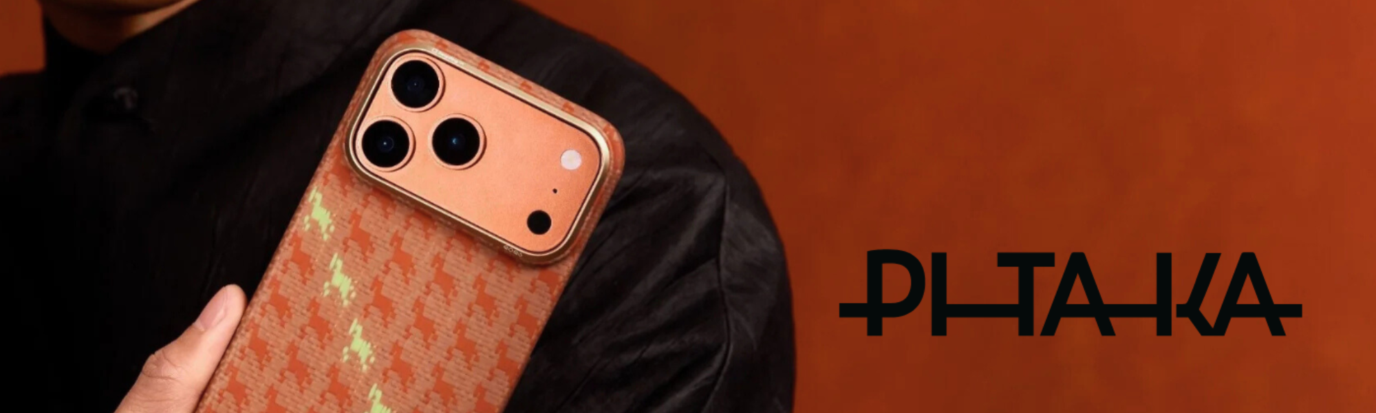 Etui PITAKA Happiness Rides Edge Case MagSafe Pomarańczowe etui PITAKA na smartfon