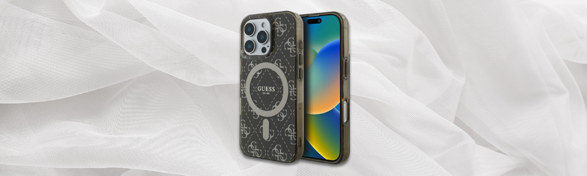 Guess IML 4G Background MagSafe Etui Guess MagSafe wzór 4G logo